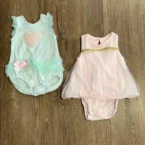 Cute Pair of Little Girl Onesies-Sz 3-6 Month-NWOT
